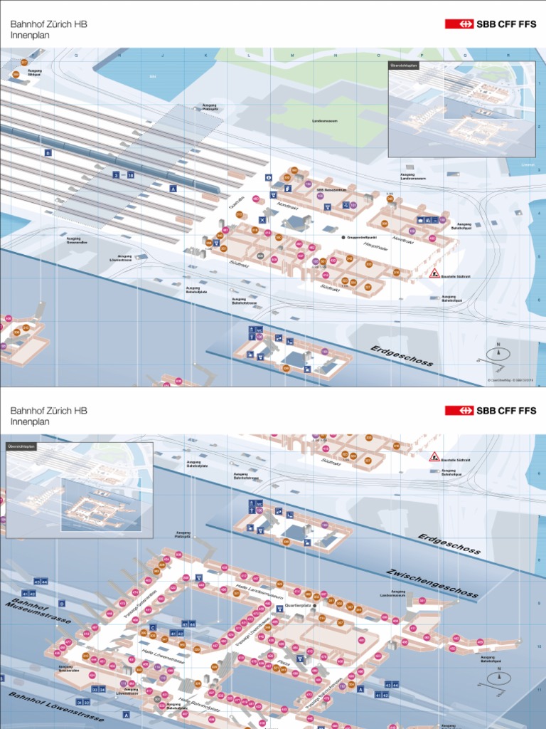 Bahnhofplan Zürich HB (Druckversion A4) | PDF