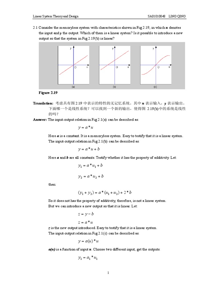 Linear System Theory Analysis and Design | PDF | Input–Output Model ...