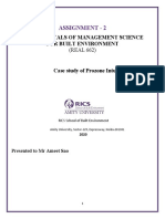 Assignment - 2: Fundamentals of Management Science For Built Environment