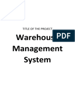 Warehouse Management System: Title of The Project