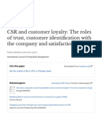 CSR and Customer Loyalty- the Roles of Trust, Customer Identification With the Company and Satisfaction