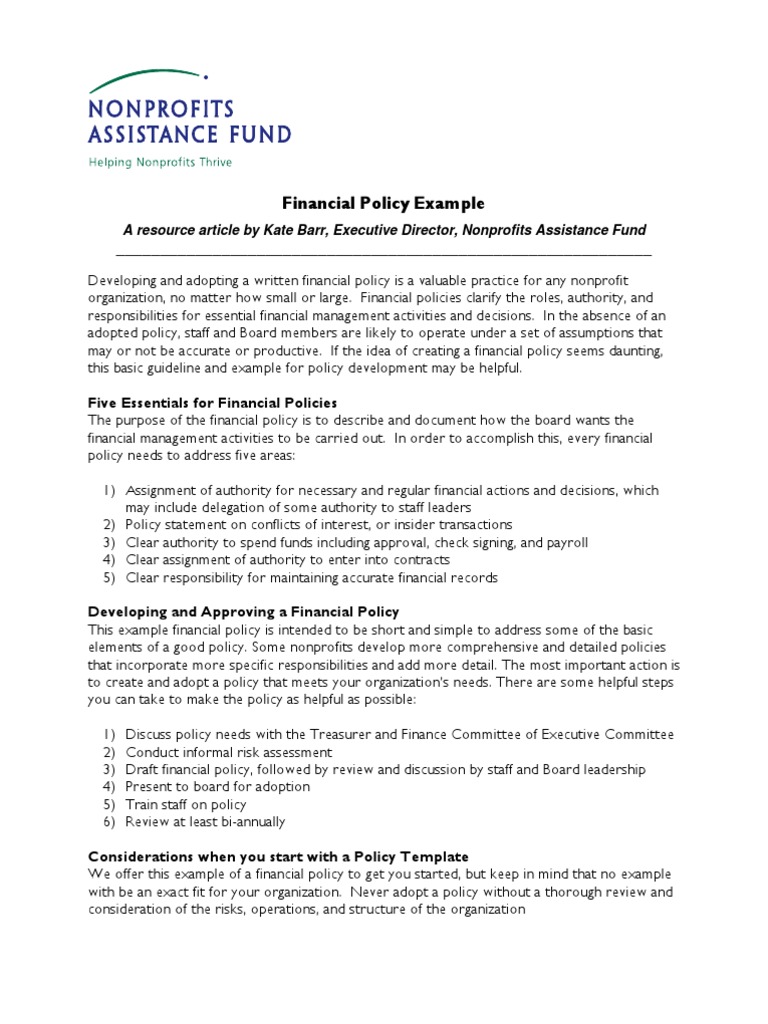 Financial Policy Board Of Directors Credit Card Free 30day Trial