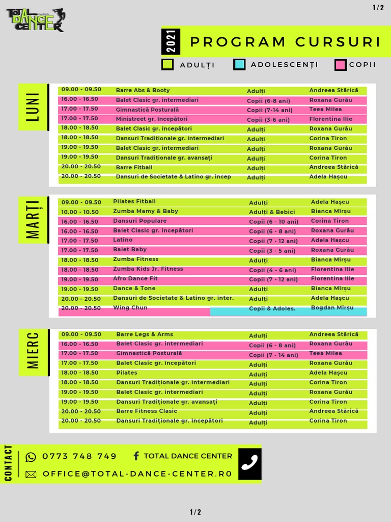 Program Total Dance Center | PDF