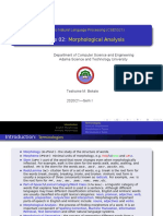 Morphological Analysis: Introduction To Natural Language Processing (CSE5321)