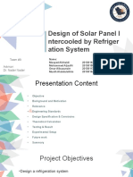 ) Design of Solar Panel Intercooled by Refrigeration System