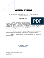 Certificado de Trabajo Serminas Tambomayo