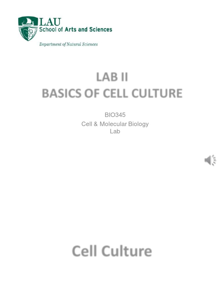 Lecture 2Basics For Cell Culture PDF Cell Culture Growth Medium