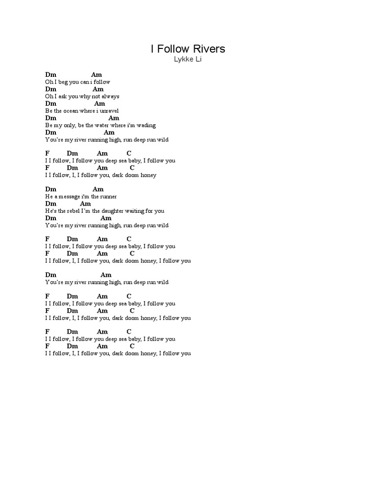 I Follow Rivers | PDF | Art | Poetry