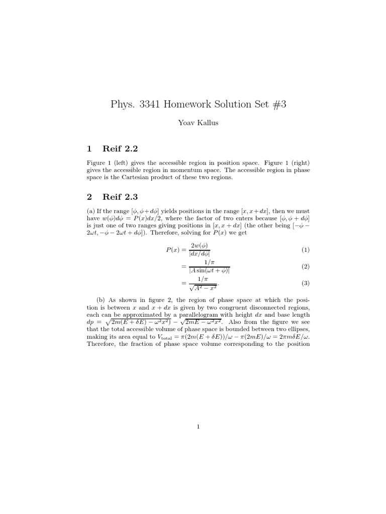Phys 3341 homework solution set 3 1 reif 2 2 descargar gratis pdf