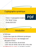 Cryptographie Symétrique: Partie 2: Cryptographie Moderne Prof: Mmef - Omary Année:2020-2021