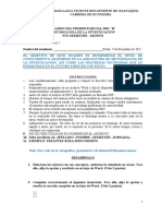 Examen primer parcial Metodología Investigación UNI-Vicente Rocafuerte