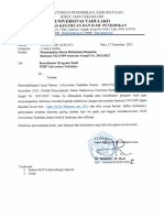 Surat Wakil Dekan Bidang Kemahasiswaan Perihal Penyampaian Nama Mahsiswa Penerima Bantuan UKT-SPP Semester Ganjil TA. 2021-2022
