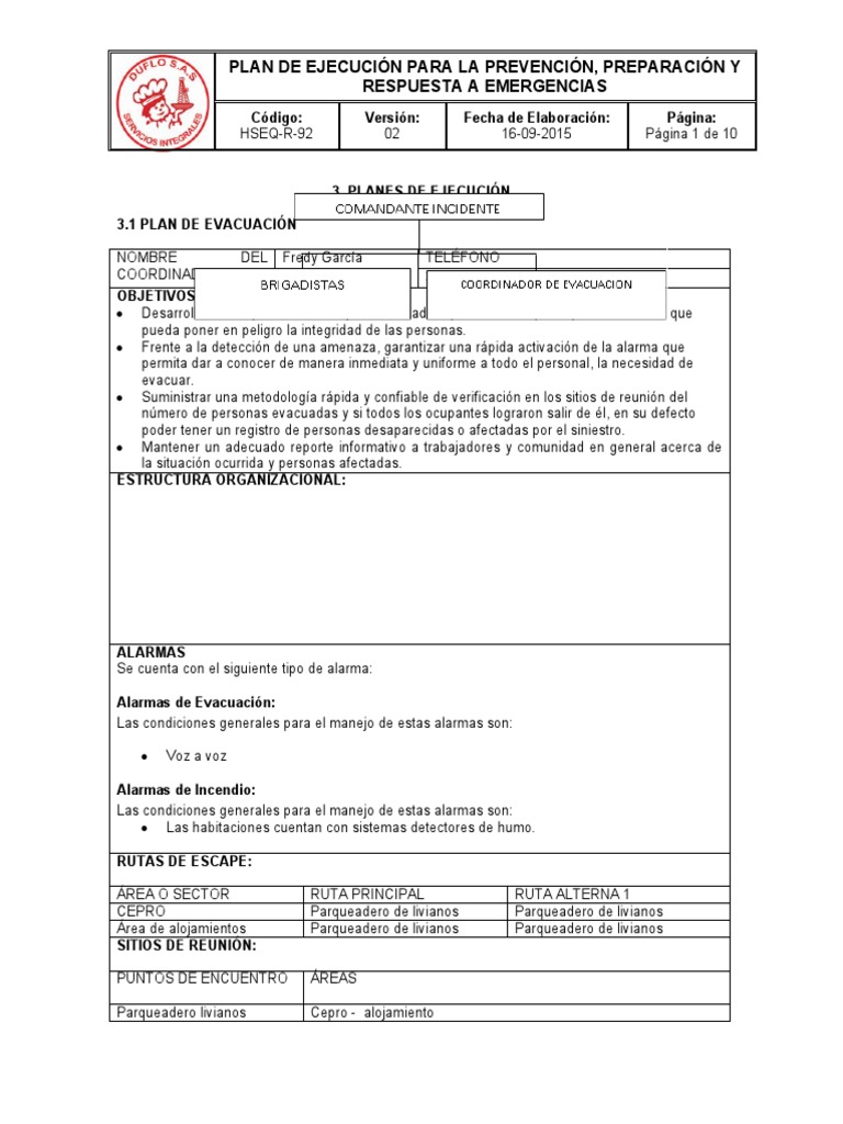 Plan de Emergencias y Evacuación | PDF | Hospital | Primeros auxilios