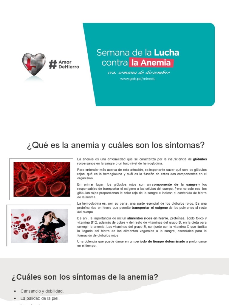 Semana de La Lucha Contra La Anemia | PDF | Anemia | Glóbulo rojo