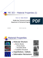 ME 303 (Manufacturing Engineering) - 02 - Material Properties I