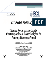 Técnica Vocal Canto Contemporâneo Antropofisiologia Vocal
