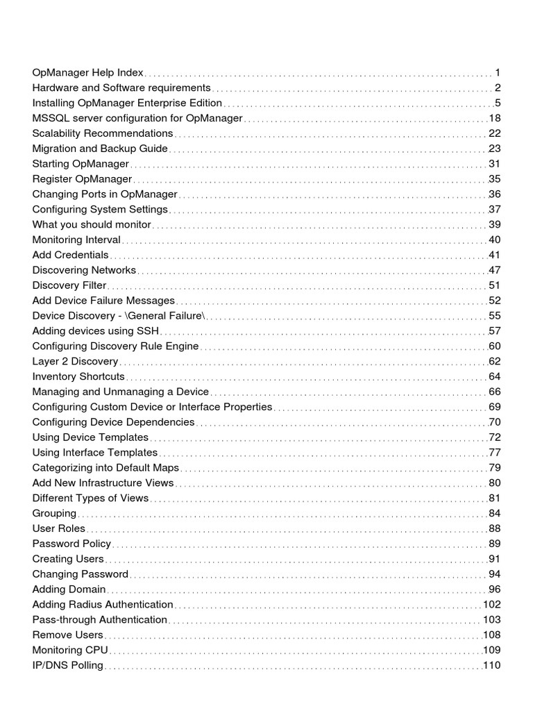 Opmanager Standard Userguide | PDF | Microsoft Sql Server | Superuser
