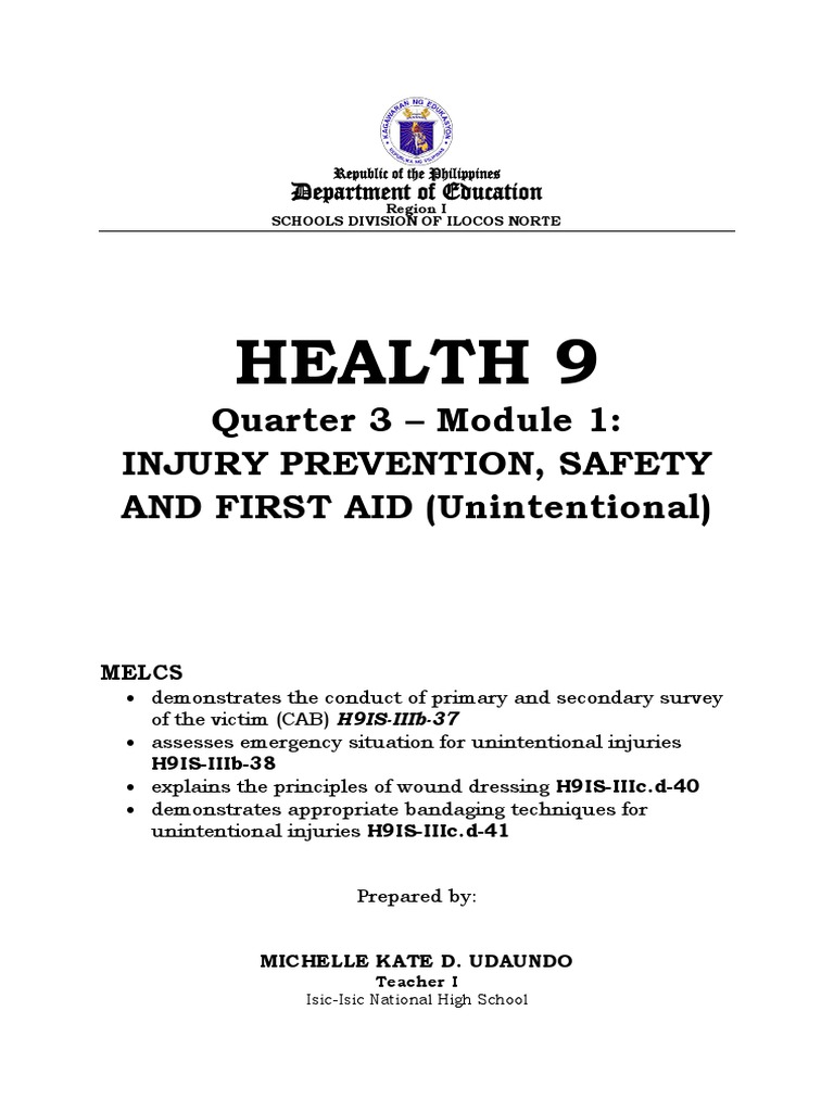 Health 9-Q4-Mod1 , Health9 q4 Mod1 IntentionalAndUnintentionalInjuries ...
