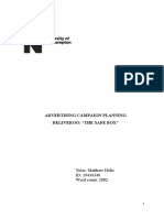 Advertising Campaign Planning Deliveroo: "The Safe Box": Tutor: Matthew Holtz ID: 19436340 Word Count: 2882