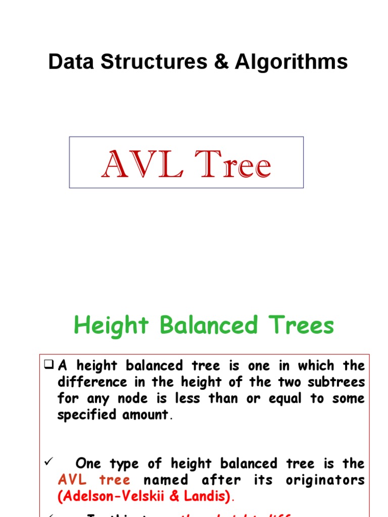 Data Structures & Algorithms: AVL Tree | PDF | Algorithms And Data ...
