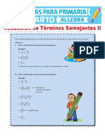 Álgebra -Términos Semejantes II -Cuarto y Quinto de Primaria.