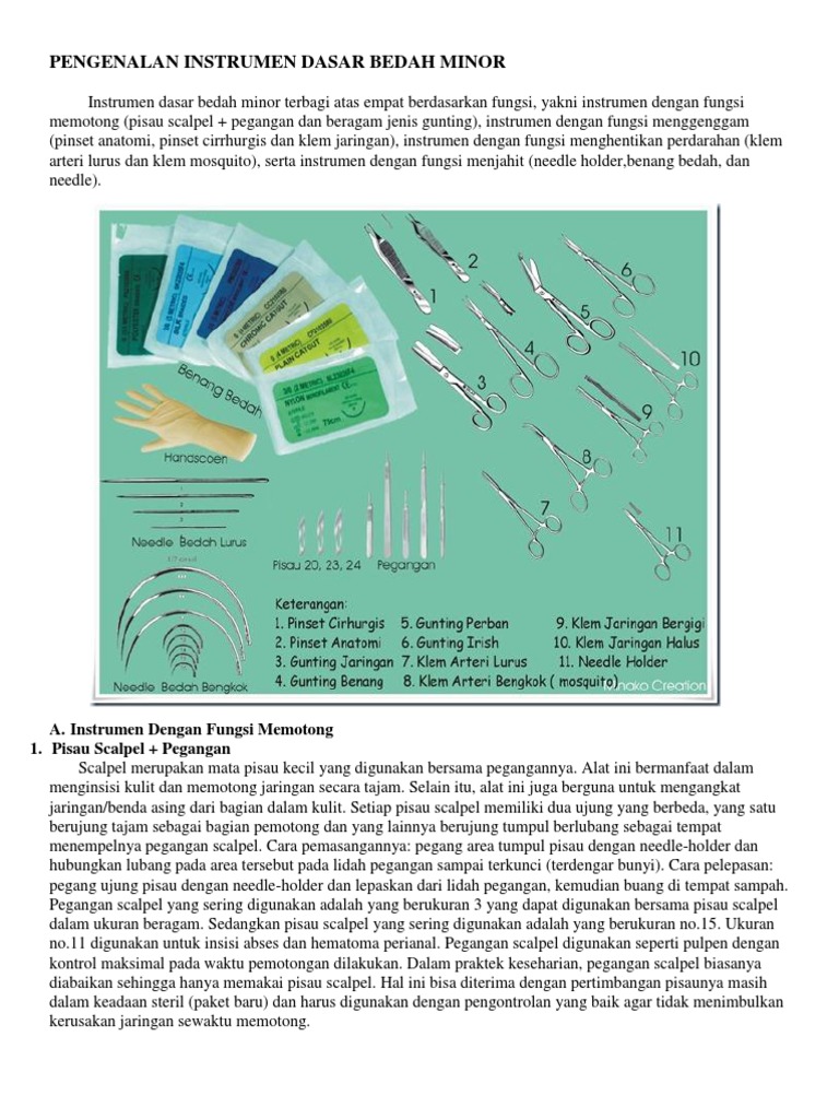 Instrumen Bedah Minor dan Fungsinya | PDF