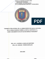 Dinamica Poblacional de La Lobina Negra (Micropterus Salmoides) Como Fundamento de Un Plan de Manejo en La Presa Rodrigo Gómez, La Boca.