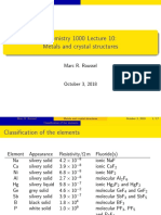 Chemistry 1000 Lecture 10: Metals and Crystal Structures: Marc R. Roussel