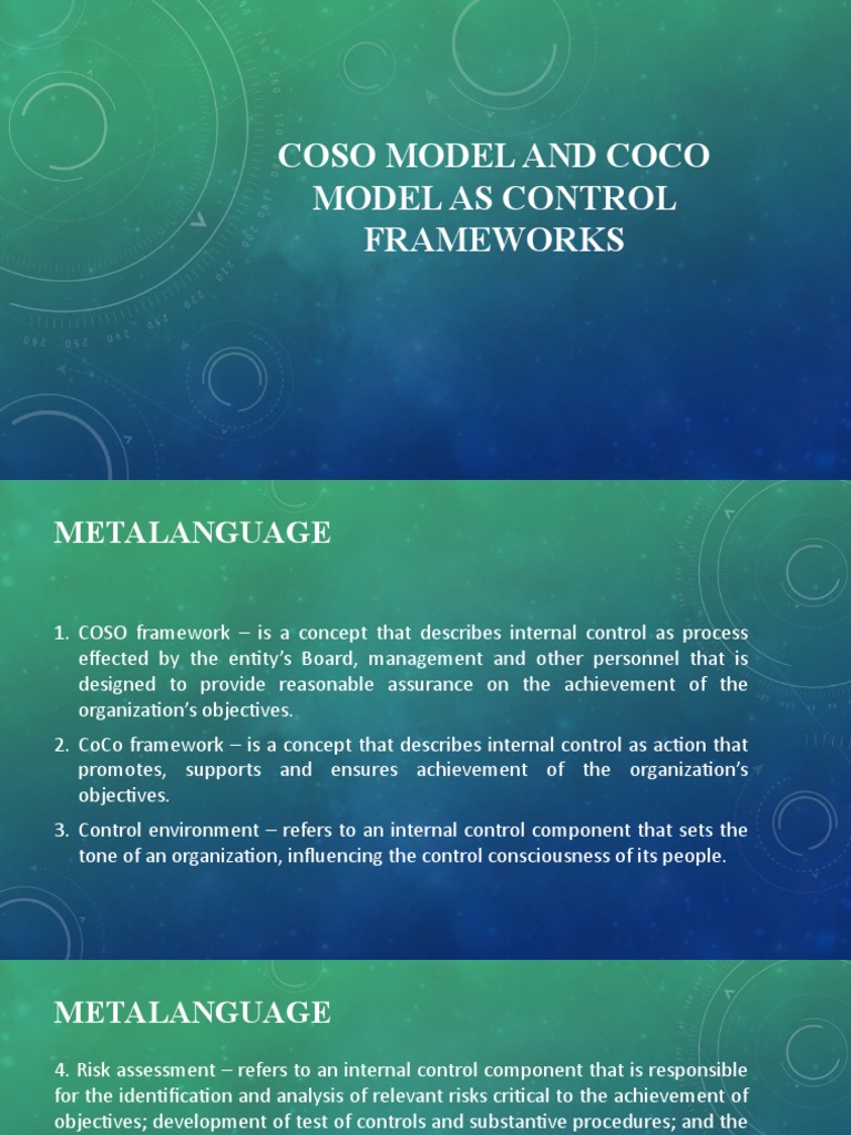 COSO vs CoCo: Control Frameworks Explained | PDF | Internal Control ...