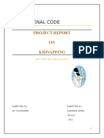 Indian Penal Code: Project Report ON Kidnapping