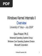 Windows Kernel Internals II: University of Tokyo - July 2004