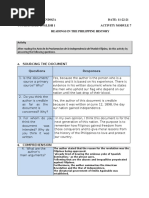 History Act 7 Acta Proclamacion de La Independencia Dela Pueblo Filipino