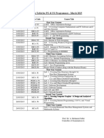 Practical Time Table For PG & UG Programmes - March 2015: Date of Examination Course Code Course Title First Year Courses