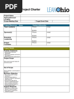 Kaizen Event Project Charter: Project Name Agency/Division/ Location Scope Meeting Date Target Event Date