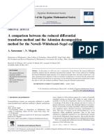 A Comparison Between The Reduced Differential Transform Method and The Adomian Decomposition Method For The Newell-Whitehead-Segel Equation