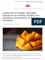 Pasión Por El Mango - Guía para Acertar en La Compra, Cortarlo Con Facilidad y Consumirlo en Distintos Formatos - Saborea Mangos Trops