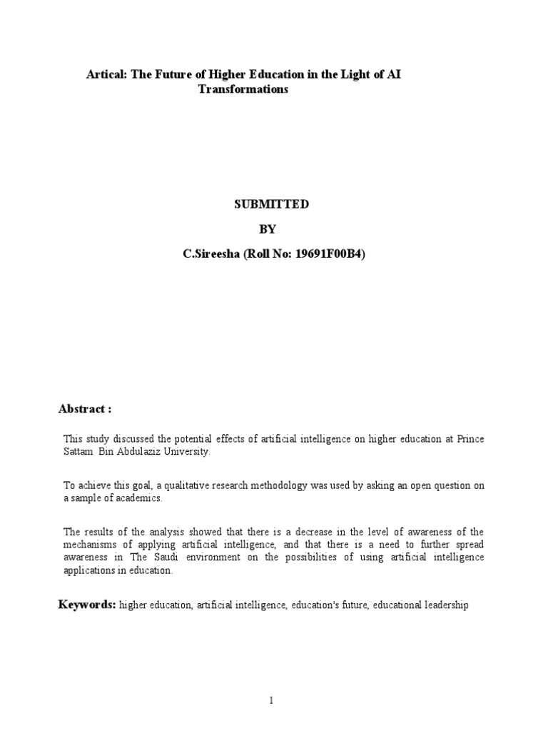 Future of Higher Education | PDF | Artificial Intelligence ...
