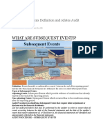 Subsequent Events Definition and Relates Audit Procedures