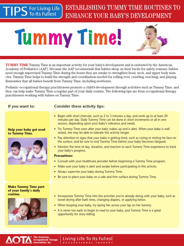 Tummy Time Tip Sheet | PDF | Occupational Therapy | Health Care