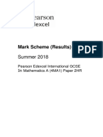 Mark Scheme (Results) : Summer 2018