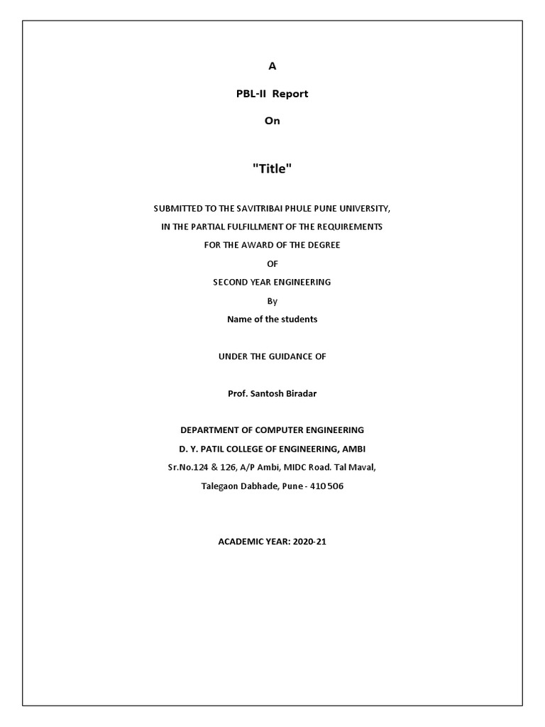 PBL-II Report for Engineering Degree | PDF | Goal | Cognition