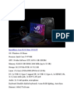 Spesifikasi Asus ROG Strix G531GT