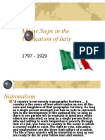 Major Steps in The Unification of Italy