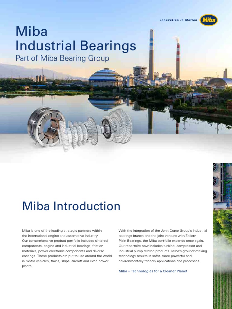 Miba Industrial Bearings Overview | PDF | Bearing (Mechanical) | Engines