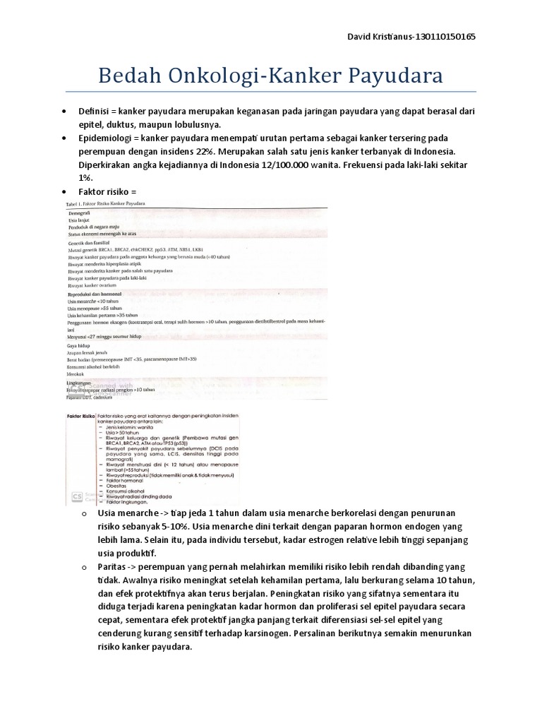 Bedah Onkologi Kanker Payudara Pdf