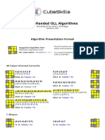 One-Handed OLL Algorithms: Algorithm Presentation Format