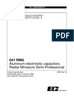 Data Sheet: Aluminum Electrolytic Capacitors Radial Miniature Semi-Professional