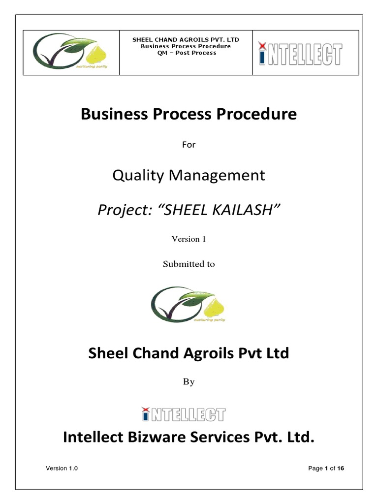 Business Process Procedure: Quality Management | PDF | Graphical User ...