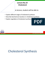 Lecture No.19 Cholesterol: - at The End of This Lecture, Student Will Be Able To
