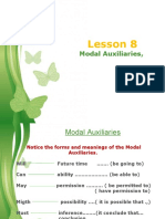 Lesson 8: Modal Auxiliaries